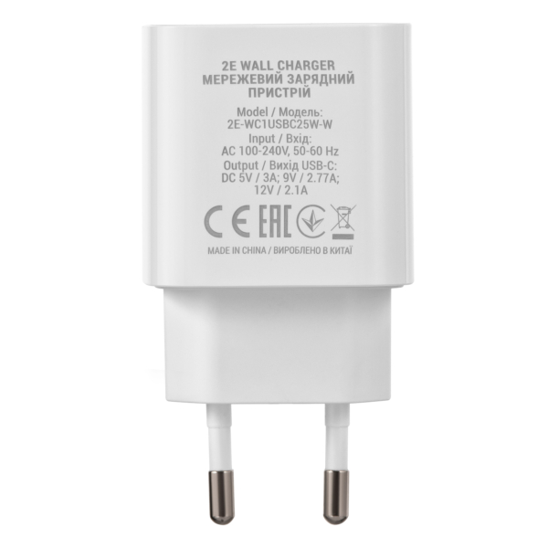 Wall Charger 2E USB-C PD3.0, MAX 25W, White