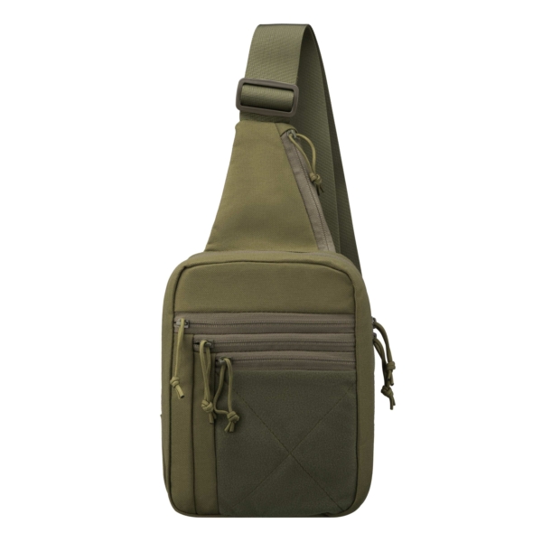 2E Tactical sling-bag, holster with quick opening, 6 compart, OD Green