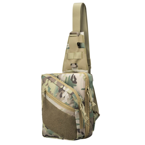 2E Tactical sling-bag, quick opening, 4 compart, Camo