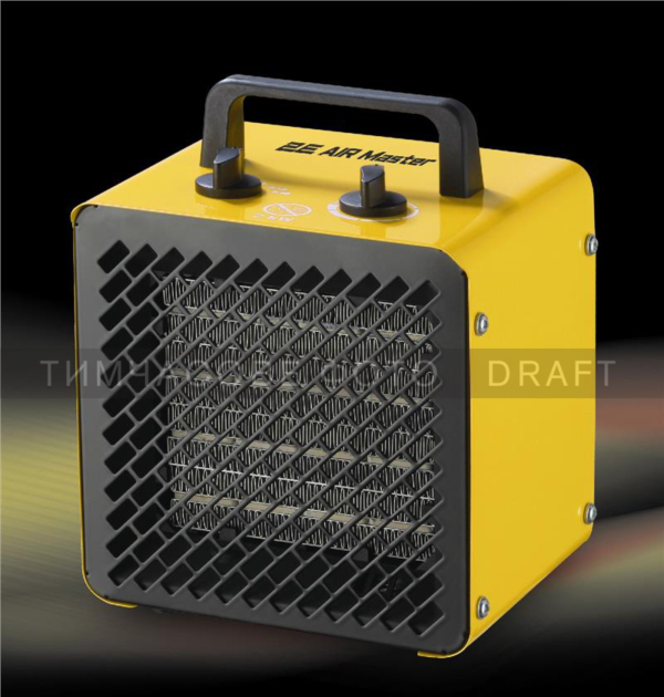 2E Industrial Fan Heater electric, Ceramic, 2kW, 20m sq, 142m cubic/h, ceramic heating element (PTC), yellow