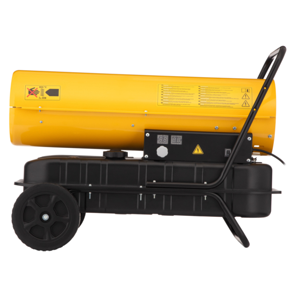 2E Fan Heater diesel/kerosene, direct heating, 30kW, 380m sq, 750m cubic/h, wheels, IPX4, yellow