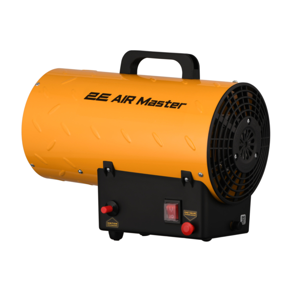 2E Fan Heater gas, 15kW, 150m sq, 420m cubic/h, IPX4, yellow