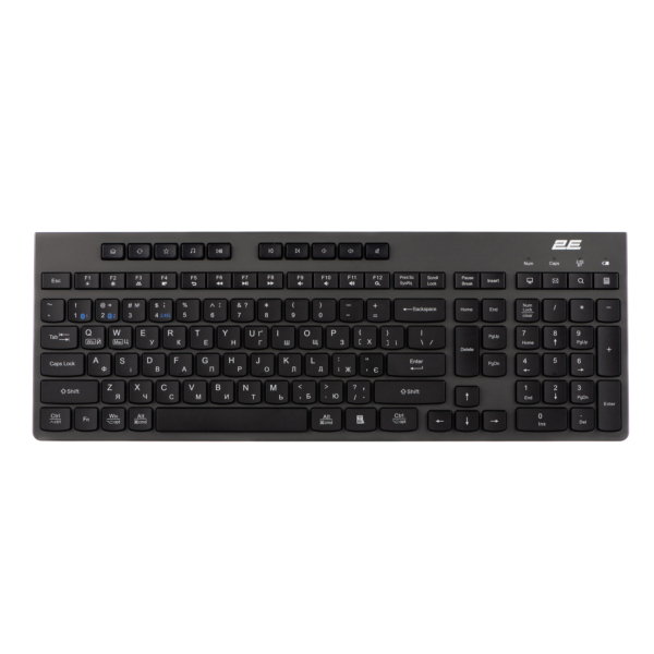 2E Keyboard membrane KS280 120key, WL/BT, EN/UK, silent, black-grey