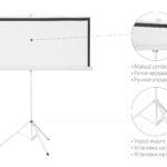 2E Tripod screen, 4:3, 72″, 1.45×1.1 m, MW