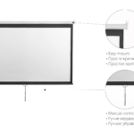 2E Wall mounted screen 16:9, 108″, 2.4×1.33 m, MW