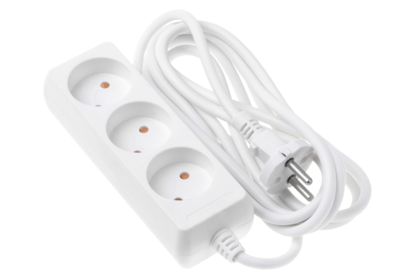 2E Network extension cord 3XCEE 7/17, 2G*1.0mm, 3m, white