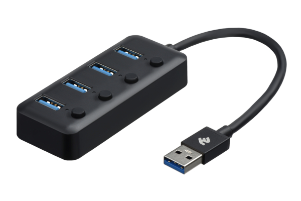 2E USB-A to 4*USB3.0, Hub with switch, 0.25 м