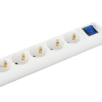 2E Power strip 5XSchuko switch, 3G*1.0мм, 3м, white