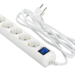 2E Power strip 5XSchuko switch, 3G*1.0мм, 3м, white