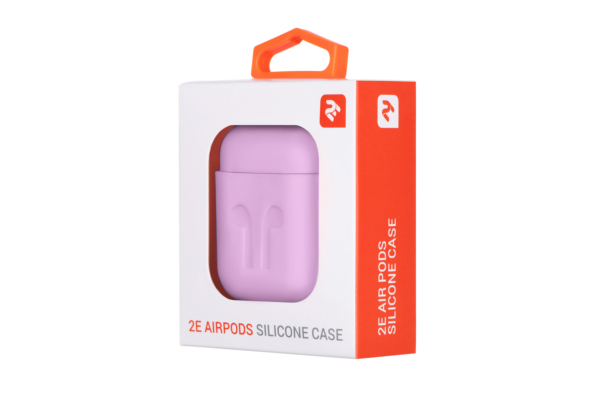 Чохол 2Е для Apple AirPods, Pure Color Silicone Imprint (1.5mm), Lavender