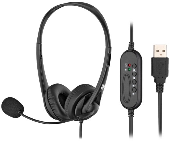 2E PC headset stereo On-ear CH11 USB, omni-mic, 2m, black