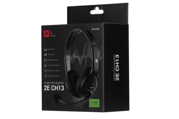 2E PC headset stereo Over-ear CH13 USB, omni-mic, 2m, black