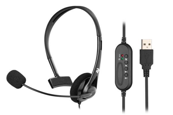 2E Гарнітура ПК моно On-ear CH11 USB, omni-mic, 2м, чорний