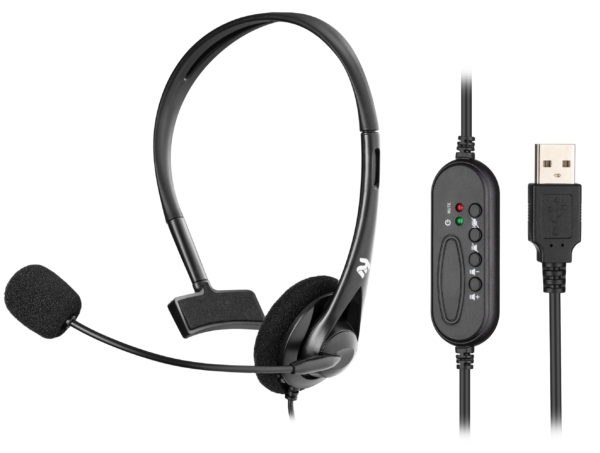 2E PC headset mono On-ear CH11 USB, omni-mic, 2m, black