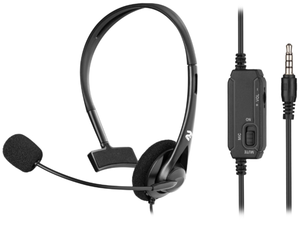 2E PC headset mono On-ear CH11 mini-jack, omni-mic, 1.2m, black