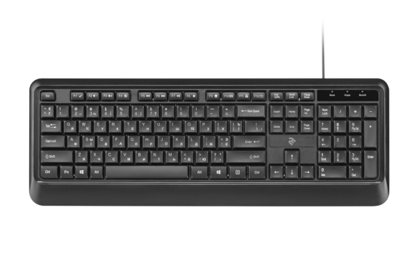 2E Keyboard membrane KS130 105key, USB-A, EN/UK/RU, black