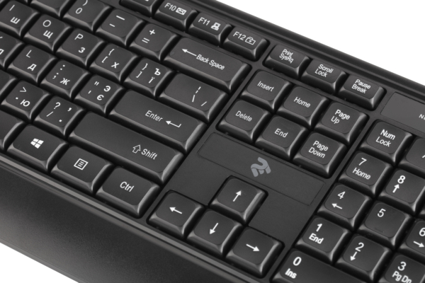 2E Keyboard membrane KS130 105key, USB-A, EN/UK/RU, black