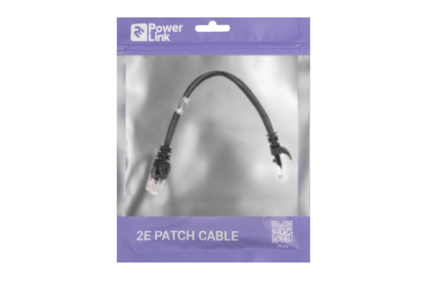 2E Cat 5e, UTP, RJ45, 26AWG ,7/0.16 CCA, 0.20m, PVC, Black