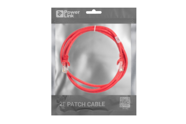 2E Cat 6,UTP,RJ45, 26AWG ,7/0.16 Cu, 1.50 m,PVC, Red