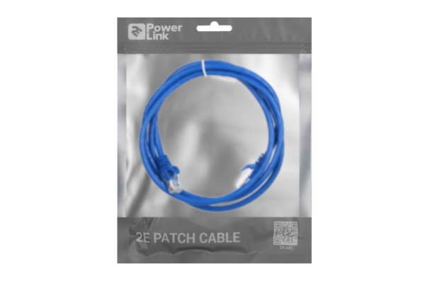 2E Cat 6,UTP,RJ45, 26AWG ,7/0.16 Cu, 1.50 m,PVC, Blue