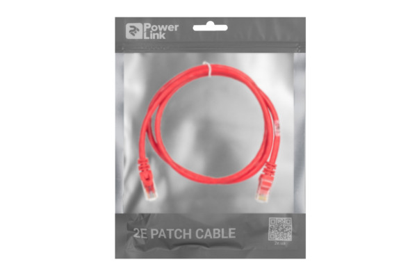 2E Cat 6,UTP,RJ45, 26AWG ,7/0.16 Cu, 1.00 m,PVC, Red