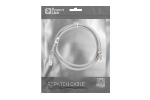 2E Cat 6,UTP,RJ45, 26AWG ,7/0.16 Cu, 1.00 m,PVC, Grey