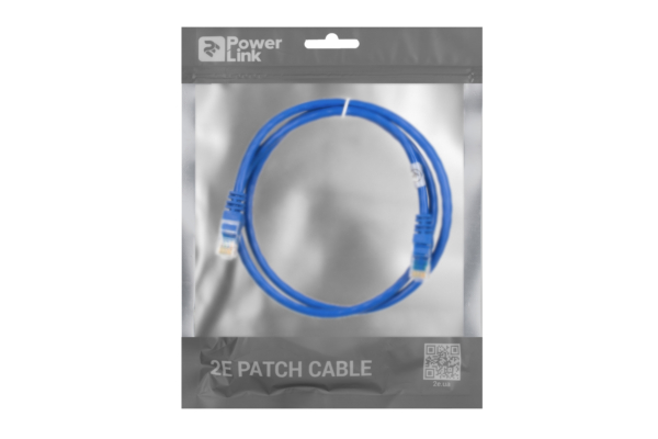 2E Патч-корд САТ 6, UTP, 1м, 26AWG, RJ45, 7/0.16, Cu, PVC, синий