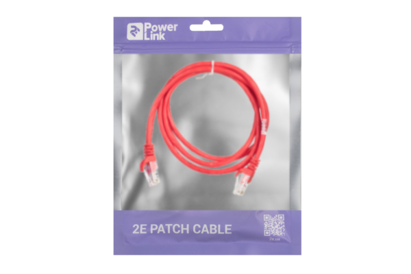 2E Cat 5e, UTP, RJ45, 26AWG ,7/0.16 CCA, 1.20 m, PVC, Red