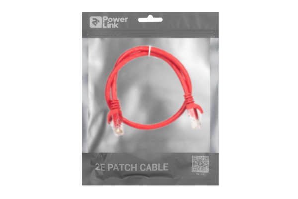 2E Cat 6,UTP,RJ45, 26AWG ,7/0.16 Cu, 0.50 m,PVC, Red