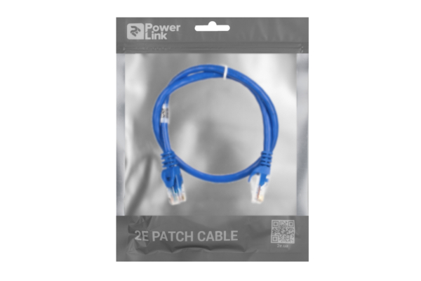 2E Cat 6,UTP,RJ45, 26AWG ,7/0.16 Cu, 0.50 m,PVC, Blue