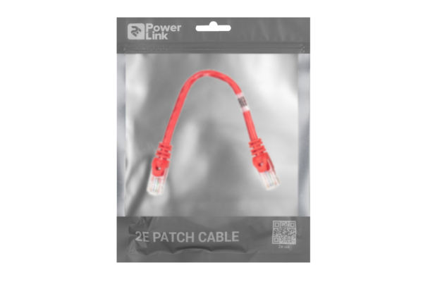 2E Cat 6, UTP, RJ45, 26AWG, 7/0.16 Cu, 0.20 m, PVC, Red