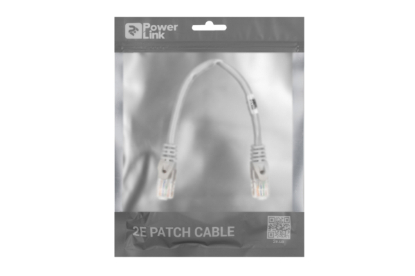 2E Cat 6, UTP, RJ45, 26AWG, 7/0.16 Cu, 0.20 m, PVC, Grey