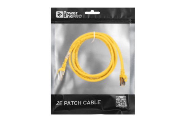 2E Cat 6, Shielding S-FTP, metal foil pairs, braided cable, RJ45, 4X2 27AWG, 7/0.14 Cu, 1.50 m, PVC, Yellow