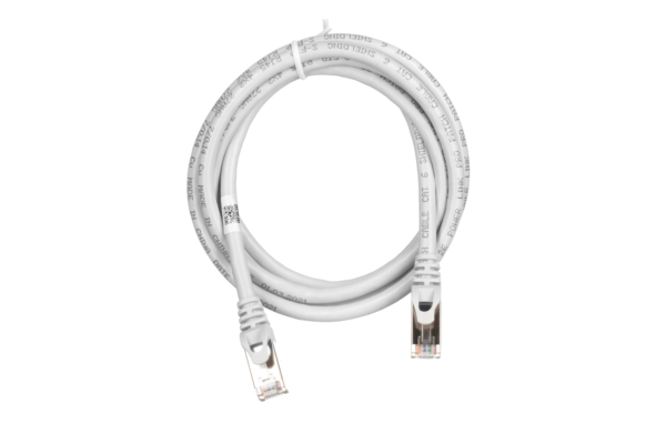 2E Cat 6, Shielding S-FTP, metal foil pairs, braided cable, RJ45, 4X2 27AWG, 7/0.14 Cu, 1.50 m, PVC, Grey