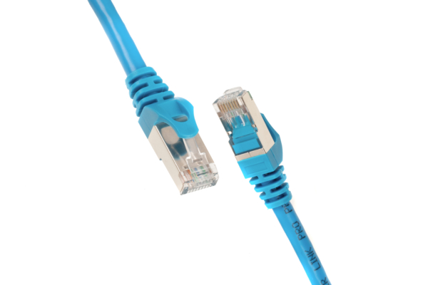 2E Cat 6, Shielding S-FTP, metal foil pairs, braided cable, RJ45, 4X2 27AWG, 7/0.14 Cu, 1.50 m, PVC, Blue