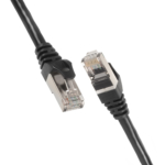 2E Cat 6, Shielding S-FTP, metal foil pairs, braided cable, RJ45, 4X2 27AWG, 7/0.14 Cu, 1.50 m, PVC, Black