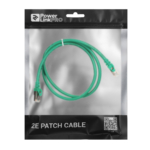 2E Cat 6, Shielding S-FTP, metal foil pairs, braided cable, RJ45, 4X2 27AWG, 7/0.14 Cu, 1.00 m, PVC, Green