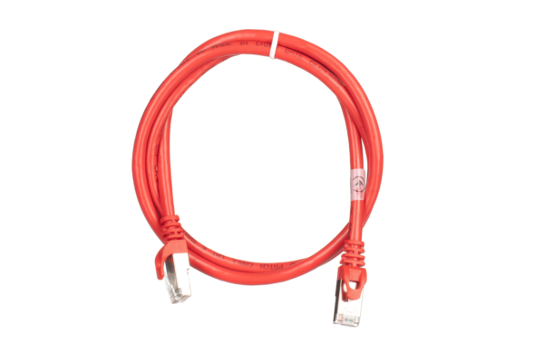 2E Cat 6, Shielding S-FTP, metal foil pairs, braided cable, RJ45, 4X2 27AWG, 7/0.14 Cu, 1.00 m, PVC, Red