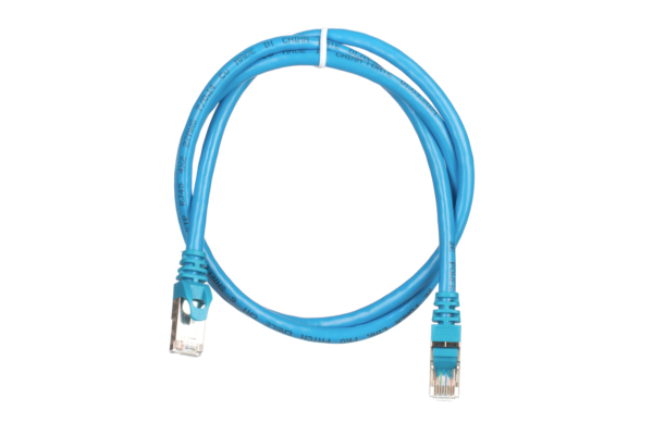 2E Cat 6, Shielding S-FTP, metal foil pairs, braided cable, RJ45, 4X2 27AWG, 7/0.14 Cu, 1.00 m, PVC, Blue