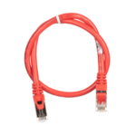 2E Cat 6, Shielding S-FTP, metal foil pairs, braided cable, RJ45, 4X2 27AWG, 7/0.14 Cu, 0.50 m, PVC, Red