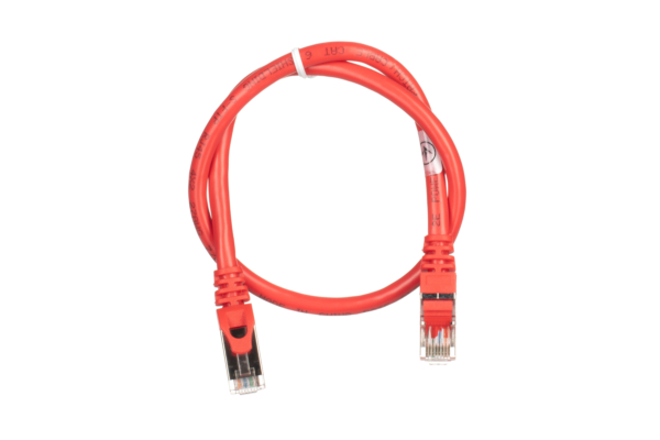 2E Cat 6, Shielding S-FTP, metal foil pairs, braided cable, RJ45, 4X2 27AWG, 7/0.14 Cu, 0.50 m, PVC, Red