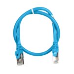 2E Cat 6, Shielding S-FTP, metal foil pairs, braided cable, RJ45, 4X2 27AWG, 7/0.14 Cu, 0.50 m, PVC, Blue