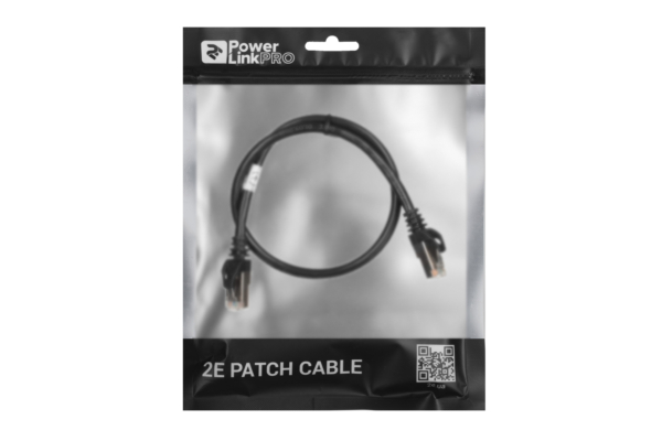 2E Cat 6, S-FTP экран оплётка фольга, RJ45, 4Х2 27AWG , 7/0.14 Cu, 0.50 m, PVC, Black