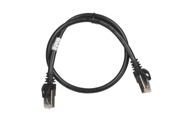 2E Cat 6, Shielding S-FTP, metal foil pairs, braided cable, RJ45, 4X2 27AWG, 7/0.14 Cu, 0.50 m, PVC, Black