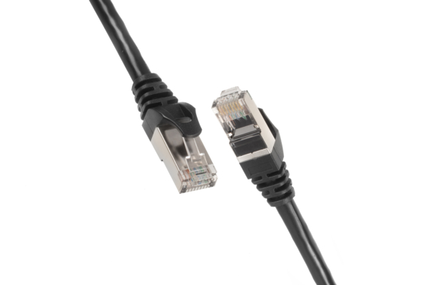 2E Cat 6, S-FTP екран. фольга з обплетенням, RJ45, 4Х2 27AWG, 7/0.14 Cu, 0.50 m, PVC, Black