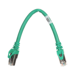 2E Cat 6, Shielding S-FTP, metal foil pairs, braided cable, RJ45, 4X2 27AWG, 7/0.14 Cu, 0.20 m, PVC, Green