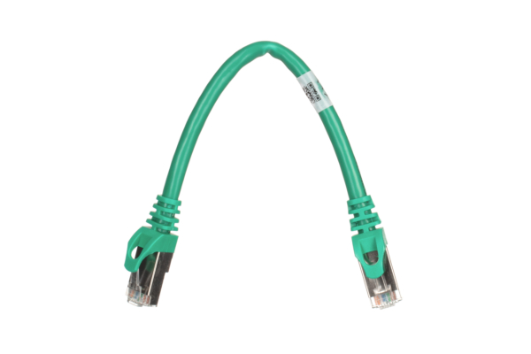 2E Cat 6, Shielding S-FTP, metal foil pairs, braided cable, RJ45, 4X2 27AWG, 7/0.14 Cu, 0.20 m, PVC, Green