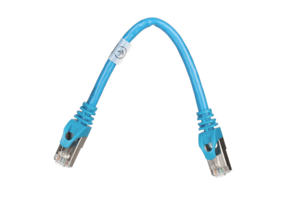 2E Cat 6, Shielding S-FTP, metal foil pairs, braided cable, RJ45, 4X2 27AWG, 7/0.14 Cu, 0.20 m, PVC, Blue