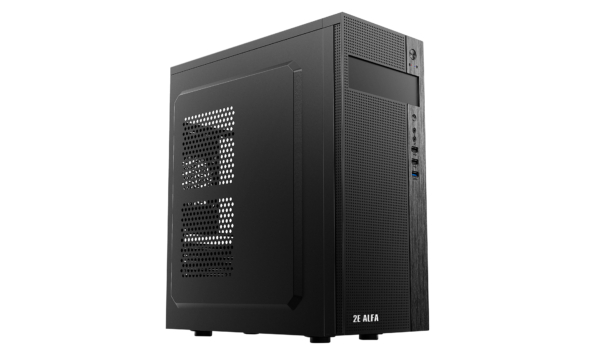 2E PC case Alfa E185 without PSU, 1xUSB3.0, 2xUSB2.0, VGA 310mm, ATX, black