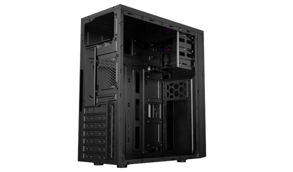 2E PC case Alfa E185 without PSU, 1xUSB3.0, 2xUSB2.0, VGA 310mm, ATX, black